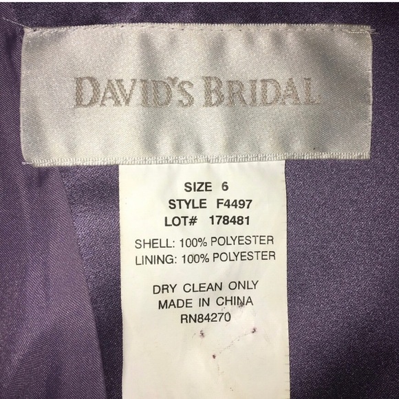 DAVIDS BRIDAL DRESS WEDDING/PROM SIZE 6 - Picture 8 of 8